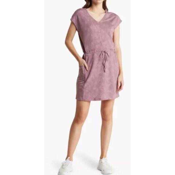NWT Marika XXL Becca Cap Sleeve Jersey Dress Color: Inky Tie Dye Dusky Orchid - Picture 1 of 13